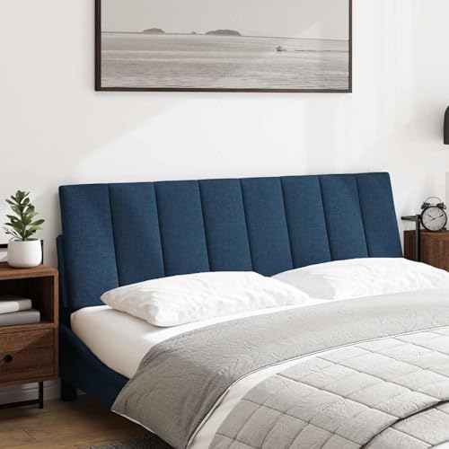 Gecheer Kopfteil-Kissen Blau 160 cm Stoff, Bettkopfteil Polsterkopfteil Bett Kopf Rückenlehne für Boxspringbetten Schlafzimmer Hotel-Design von Gecheer