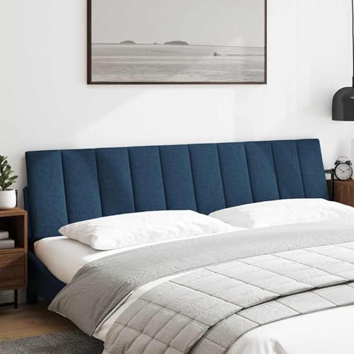 Gecheer Kopfteil-Kissen Blau 200 cm Stoff, Bettkopfteil Polsterkopfteil Bett Kopf Rückenlehne für Boxspringbetten Schlafzimmer Hotel-Design von Gecheer