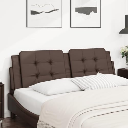 Gecheer Kopfteil-Kissen Braun 160 cm Kunstleder, Polsterkopfteil Bettkopfteil für Schlafzimmer Hotel Erwachsene Kinder374868 von Gecheer