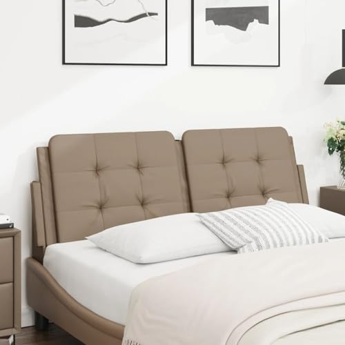 Gecheer Kopfteil-Kissen Cappuccino-Braun 120 cm Kunstleder, Polsterkopfteil für Bett Betthaupt Bettzubehör Schlafzimmer von Gecheer