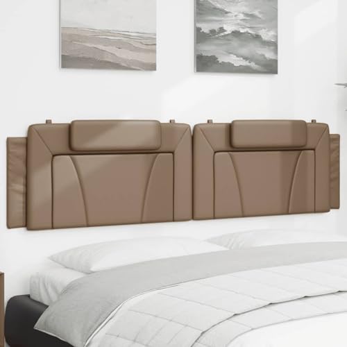 Gecheer Kopfteil-Kissen Cappuccino-Braun 200 cm Kunstleder, Polsterkopfteil Bettkopfteil für Schlafzimmer Hotel Erwachsene Kinder374818 von Gecheer
