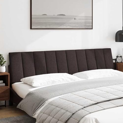 Gecheer Kopfteil-Kissen Dunkelbraun 200 cm Stoff, Bettkopfteil Polsterkopfteil Bett Kopf Rückenlehne für Boxspringbetten Schlafzimmer Hotel-Design von Gecheer