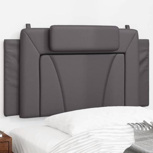 Gecheer Kopfteil-Kissen Grau 100 cm Kunstleder, Polsterkopfteil Bettkopfteil für Schlafzimmer Hotel Erwachsene Kinder374777 von Gecheer