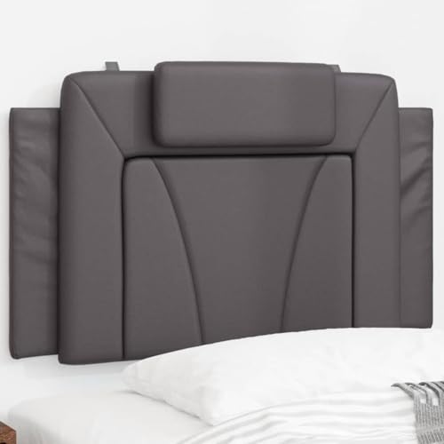 Gecheer Kopfteil-Kissen Grau 80 cm Kunstleder, Polsterkopfteil Bettkopfteil für Schlafzimmer Hotel Erwachsene Kinder374763 von Gecheer