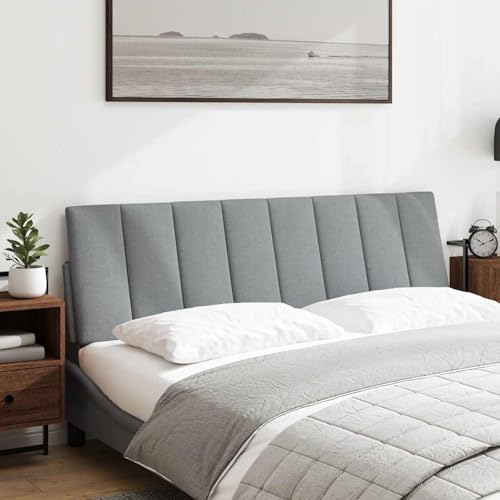 Gecheer Kopfteil-Kissen Hellgrau 160 cm Stoff, Bettkopfteil Polsterkopfteil Bett Kopf Rückenlehne für Boxspringbetten Schlafzimmer Hotel-Design von Gecheer