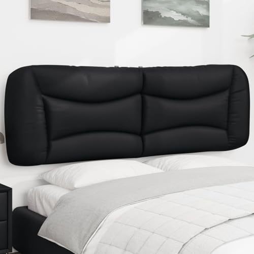 Gecheer Kopfteil-Kissen Schwarz 152 cm Kunstleder, Polsterkopfteil Bettkopfteil für Schlafzimmer Hotel Erwachsene Kinder374631 von Gecheer