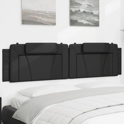 Gecheer Kopfteil-Kissen Schwarz 200 cm Kunstleder, Polsterkopfteil Bettkopfteil für Schlafzimmer Hotel Erwachsene Kinder374814 von Gecheer