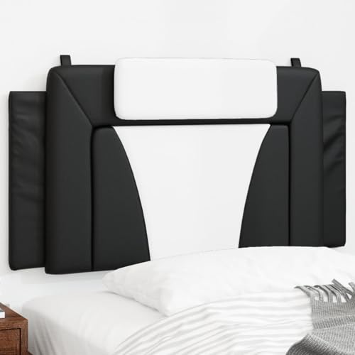 Gecheer Kopfteil-Kissen Schwarz und Weiß 100 cm Kunstleder, Polsterkopfteil Bettkopfteil für Schlafzimmer Hotel Erwachsene Kinder374779 von Gecheer