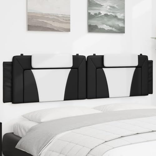 Gecheer Kopfteil-Kissen Schwarz und Weiß 200 cm Kunstleder, Polsterkopfteil Bettkopfteil für Schlafzimmer Hotel Erwachsene Kinder374819 von Gecheer