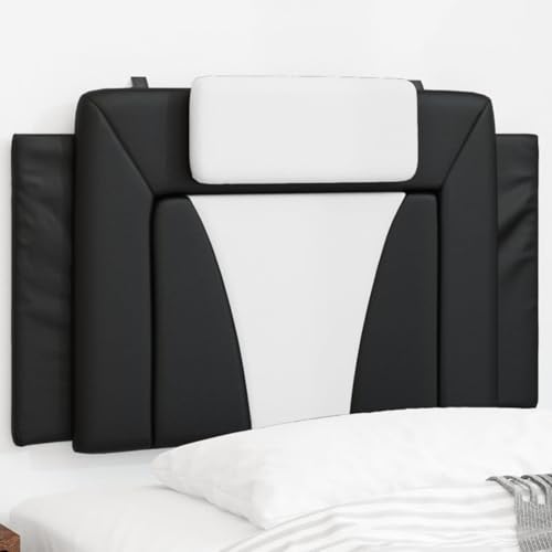 Gecheer Kopfteil-Kissen Schwarz und Weiß 90 cm Kunstleder, Polsterkopfteil für Bett Betthaupt Bettzubehör Schlafzimmer von Gecheer