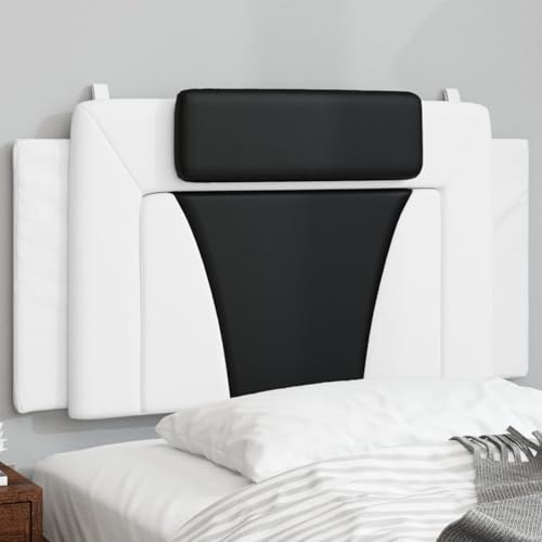 Gecheer Kopfteil-Kissen Weiß und Schwarz 100 cm Kunstleder, Polsterkopfteil Bettkopfteil für Schlafzimmer Hotel Erwachsene Kinder374780 von Gecheer