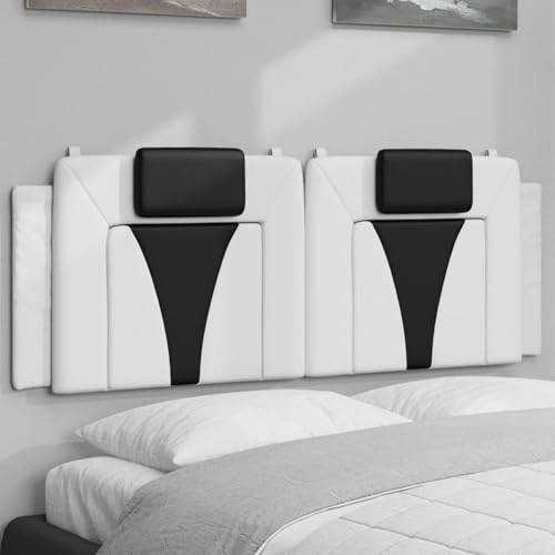 Gecheer Kopfteil-Kissen Weiß und Schwarz 120 cm Kunstleder, Polsterkopfteil für Bett Betthaupt Bettzubehör Schlafzimmer von Gecheer