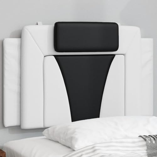 Gecheer Kopfteil-Kissen Weiß und Schwarz 80 cm Kunstleder, Polsterkopfteil Bettkopfteil für Schlafzimmer Hotel Erwachsene Kinder374766 von Gecheer