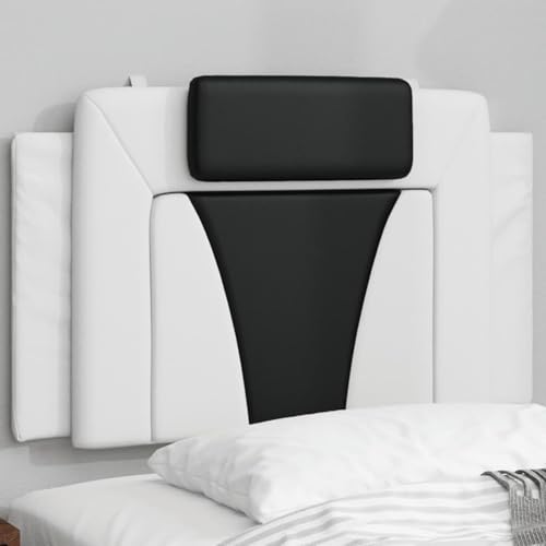Gecheer Kopfteil-Kissen Weiß und Schwarz 90 cm Kunstleder, Polsterkopfteil für Bett Betthaupt Bettzubehör Schlafzimmer von Gecheer