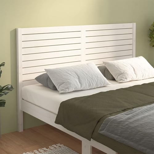 Gecheer Kopfteil Weiß 146x4x100 cm Massivholz Kiefer Bettkopfteil für Schlafzimmer Hotel Erwachsene Kinder Jugendliche Doppelbett von Gecheer