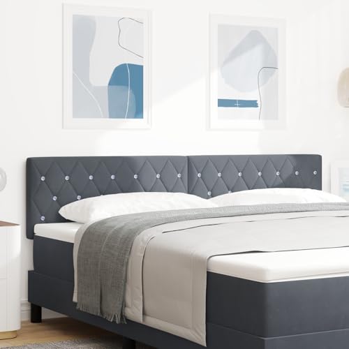 Gecheer Kopfteil mit Kristallknöpfen Dunkelgrau 180 cm Samt Bettkopfteil für Schlafzimmer Hotel Erwachsene Kinder Jugendliche Doppelbett Gecheer Kopfteil mit Kristallknöpfen Dunkelgrau 180 cm Samt Bettkopfteil für Schlafzimmer Hotel Erwachsene Kinder Jugendliche Doppelbett von Gecheer