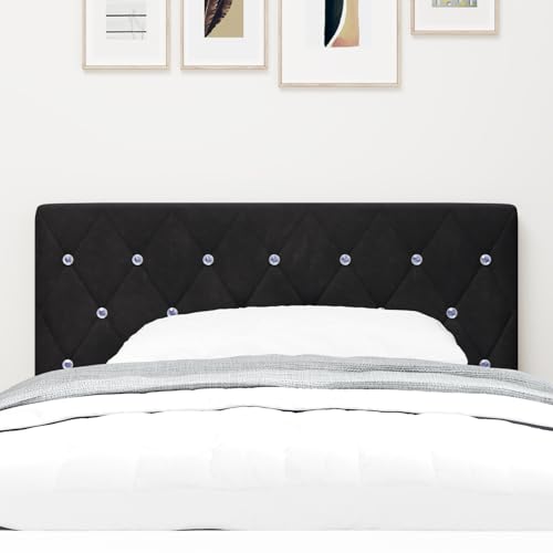 Gecheer Kopfteil mit Kristallknöpfen Schwarz 100 cm Samt Bettkopfteil für Schlafzimmer Hotel Erwachsene Kinder Jugendliche Doppelbett Gecheer Kopfteil mit Kristallknöpfen Schwarz 100 cm Samt Bettkopfteil für Schlafzimmer Hotel Erwachsene Kinder Jugendliche Doppelbett von Gecheer