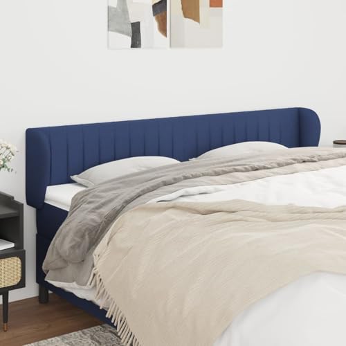 Gecheer Kopfteil mit Ohren Blau 163x23x78/88 cm Stoff Bettkopfteil für Schlafzimmer Hotel Erwachsene Kinder Jugendliche Doppelbett Gecheer Kopfteil mit Ohren Blau 163x23x78/88 cm Stoff Bettkopfteil für Schlafzimmer Hotel Erwachsene Kinder Jugendliche Doppelbett von Gecheer