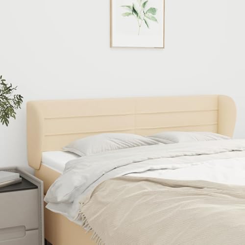 Gecheer Kopfteil mit Ohren Creme 147x23x78/88 cm Stoff Bettkopfteil für Schlafzimmer Hotel Erwachsene Kinder Jugendliche Doppelbett Gecheer Kopfteil mit Ohren Creme 147x23x78/88 cm Stoff Bettkopfteil für Schlafzimmer Hotel Erwachsene Kinder Jugendliche Doppelbett von Gecheer