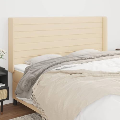 Gecheer Kopfteil mit Ohren Creme 183x16x118/128 cm Stoff Bettkopfteil für Schlafzimmer Hotel Erwachsene Kinder Jugendliche Doppelbett Gecheer Kopfteil mit Ohren Creme 183x16x118/128 cm Stoff Bettkopfteil für Schlafzimmer Hotel Erwachsene Kinder Jugendliche Doppelbett von Gecheer