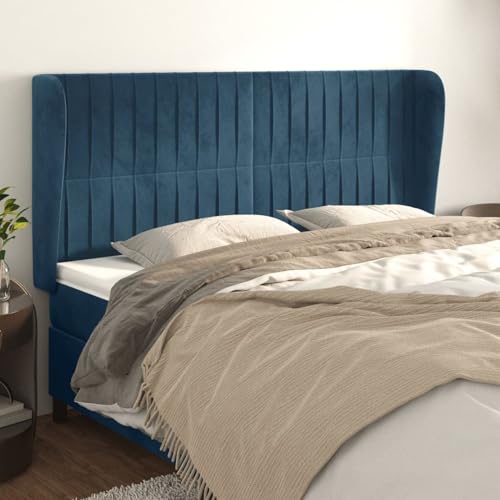 Gecheer Kopfteil mit Ohren Dunkelblau 163x23x118/128 cm Samt Bettkopfteil für Schlafzimmer Hotel Erwachsene Kinder Jugendliche Doppelbett Gecheer Kopfteil mit Ohren Dunkelblau 163x23x118/128 cm Samt Bettkopfteil für Schlafzimmer Hotel Erwachsene Kinder Jugendliche Doppelbett von Gecheer