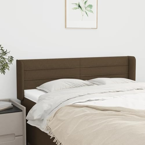 Gecheer Kopfteil mit Ohren Dunkelbraun 147x16x78/88 cm Stoff Bettkopfteil für Schlafzimmer Hotel Erwachsene Kinder Jugendliche Doppelbett Gecheer Kopfteil mit Ohren Dunkelbraun 147x16x78/88 cm Stoff Bettkopfteil für Schlafzimmer Hotel Erwachsene Kinder Jugendliche Doppelbett von Gecheer