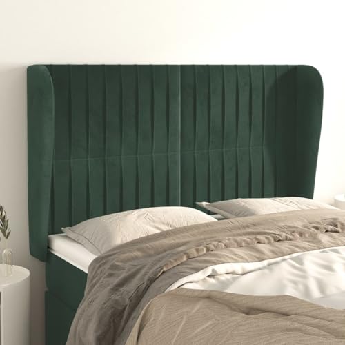 Gecheer Kopfteil mit Ohren Dunkelgrün 147x23x118/128 cm Samt Bettkopfteil für Schlafzimmer Hotel Erwachsene Kinder Jugendliche Doppelbett Gecheer Kopfteil mit Ohren Dunkelgrün 147x23x118/128 cm Samt Bettkopfteil für Schlafzimmer Hotel Erwachsene Kinder Jugendliche Doppelbett von Gecheer