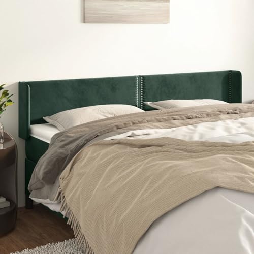 Gecheer Kopfteil mit Ohren Dunkelgrün 163x16x78/88 cm Samt Bettkopfteil für Schlafzimmer Hotel Erwachsene Kinder Jugendliche Doppelbett Gecheer Kopfteil mit Ohren Dunkelgrün 163x16x78/88 cm Samt Bettkopfteil für Schlafzimmer Hotel Erwachsene Kinder Jugendliche Doppelbett von Gecheer