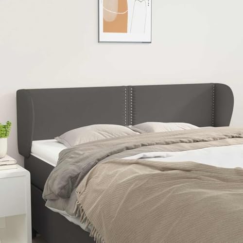 Gecheer Kopfteil mit Ohren Grau 147x23x78/88 cm Kunstleder Gecheer Kopfteil mit Ohren Grau 147x23x78/88 cm Kunstleder von Gecheer