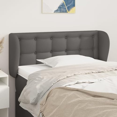 Gecheer Kopfteil mit Ohren Grau 83x23x78/88 cm Kunstleder Bettkopfteil für Schlafzimmer Hotel Erwachsene Kinder Jugendliche Doppelbett Gecheer Kopfteil mit Ohren Grau 83x23x78/88 cm Kunstleder Bettkopfteil für Schlafzimmer Hotel Erwachsene Kinder Jugendliche Doppelbett von Gecheer