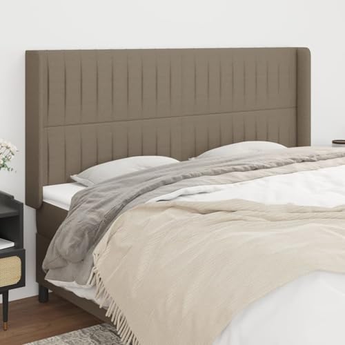Gecheer Kopfteil mit Ohren Taupe 163x16x118/128 cm Stoff Bettkopfteil für Schlafzimmer Hotel Erwachsene Kinder Jugendliche Doppelbett Gecheer Kopfteil mit Ohren Taupe 163x16x118/128 cm Stoff Bettkopfteil für Schlafzimmer Hotel Erwachsene Kinder Jugendliche Doppelbett von Gecheer
