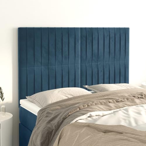 Gecheer Kopfteile 4 STK. Dunkelblau 72x5x78/88 cm Samt Bettkopfteil für Schlafzimmer Hotel Erwachsene Kinder Jugendliche Doppelbett von Gecheer