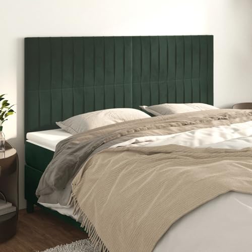 Gecheer Kopfteile 4 STK. Dunkelgrün 80x5x78/88 cm Samt Bettkopfteil für Schlafzimmer Hotel Erwachsene Kinder Jugendliche Doppelbett Gecheer Kopfteile 4 STK. Dunkelgrün 80x5x78/88 cm Samt Bettkopfteil für Schlafzimmer Hotel Erwachsene Kinder Jugendliche Doppelbett von Gecheer