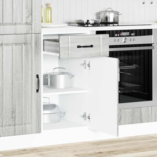 Gecheer Küchen-Unterschrank Lucca Grau Sonoma Holzwerkstoff, Küchenschrank Küchenzeile Küchenmöbel von Gecheer