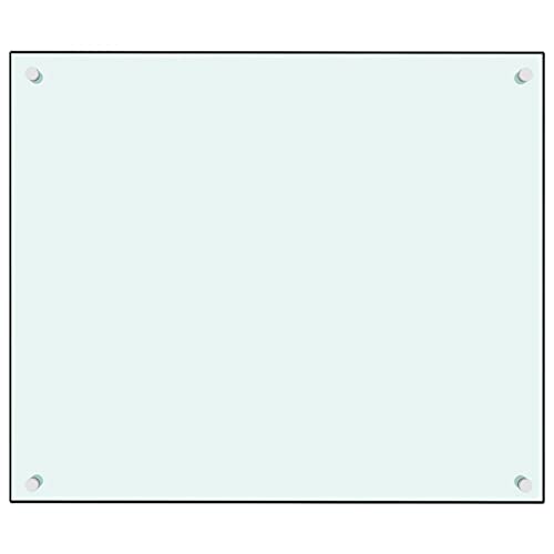 Gecheer Küchenrückwand Spritzschutz 70 x 60 cm (L x B) aus gehärtete Glas,Glasrückwand Glasplatte Rückwand Herdspritzschutz Wandschutz Herd Küche Hartglas für Küche,Herd,Fliesen,6 mm,Weiß von Gecheer