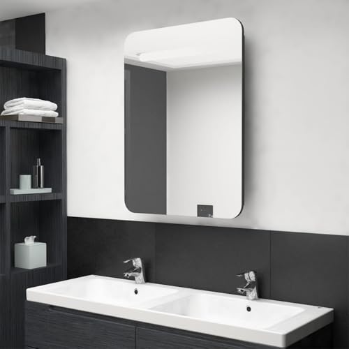 Gecheer LED-Bad-Spiegelschrank Glänzendes Schwarz 60x11x80 cm Badezimmerschrank Hängender Badschrank Aufbewahrungsschrank fürs Badezimmer Gecheer LED-Bad-Spiegelschrank Glänzendes Schwarz 60x11x80 cm Badezimmerschrank Hängender Badschrank Aufbewahrungsschrank fürs Badezimmer von Gecheer