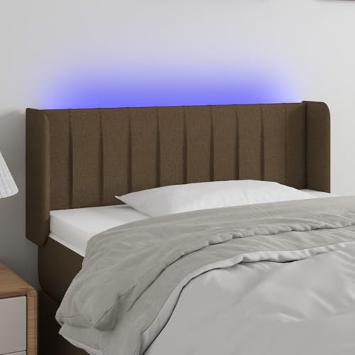 Gecheer LED Kopfteil Dunkelbraun 93x16x78/88 cm Stoff Bettkopfteil für Schlafzimmer Hotel Erwachsene Kinder Jugendliche Doppelbett Gecheer LED Kopfteil Dunkelbraun 93x16x78/88 cm Stoff Bettkopfteil für Schlafzimmer Hotel Erwachsene Kinder Jugendliche Doppelbett von Gecheer