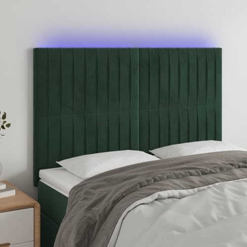Gecheer LED Kopfteil Dunkelgrün 144x5x118/128 cm Samt Gecheer LED Kopfteil Dunkelgrün 144x5x118/128 cm Samt von Gecheer