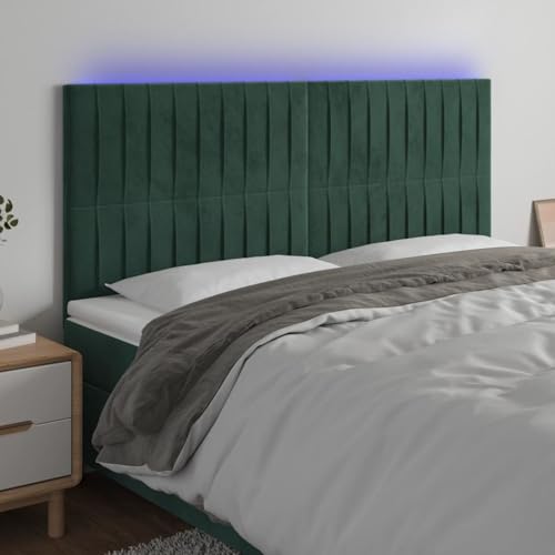 Gecheer LED Kopfteil Dunkelgrün 160x5x118/128 cm Samt Bettkopfteil für Schlafzimmer Hotel Erwachsene Kinder Jugendliche Doppelbett Gecheer LED Kopfteil Dunkelgrün 160x5x118/128 cm Samt Bettkopfteil für Schlafzimmer Hotel Erwachsene Kinder Jugendliche Doppelbett von Gecheer