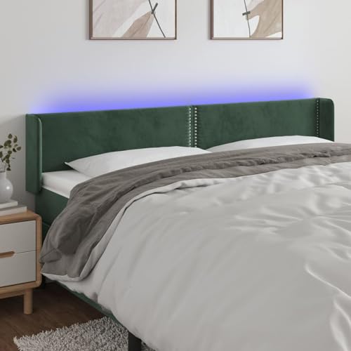 Gecheer LED Kopfteil Dunkelgrün 163x16x78/88 cm Samt Bettkopfteil für Schlafzimmer Hotel Erwachsene Kinder Jugendliche Doppelbett Gecheer LED Kopfteil Dunkelgrün 163x16x78/88 cm Samt Bettkopfteil für Schlafzimmer Hotel Erwachsene Kinder Jugendliche Doppelbett von Gecheer
