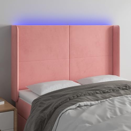 Gecheer LED Kopfteil Rosa 147x16x118/128 cm Samt Bettkopfteil für Schlafzimmer Hotel Erwachsene Kinder Jugendliche Doppelbett Gecheer LED Kopfteil Rosa 147x16x118/128 cm Samt Bettkopfteil für Schlafzimmer Hotel Erwachsene Kinder Jugendliche Doppelbett von Gecheer