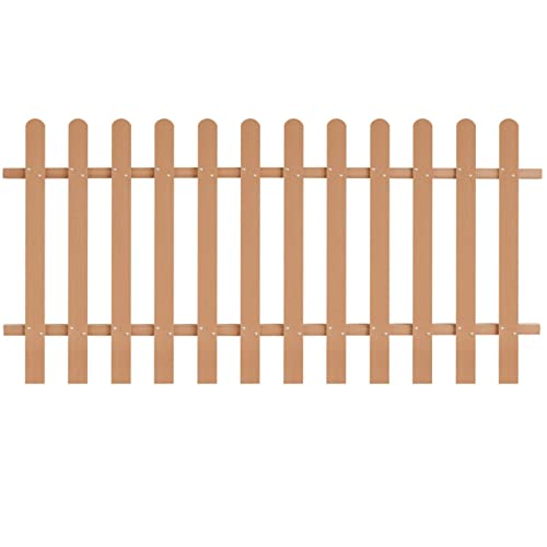 Gecheer Lattenzaun Gartenzaun Zaun Vorgartenzaun Friesenzaun Zierzaun 200 x 100 cm (L x H) Mit insgesamt 12 Latten,Holz-Kunststoff-Verbundwerkstoff (WPC) von Gecheer