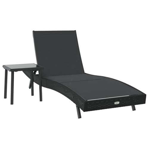 Gecheer Liegestuhl 2 pcs Schwarz 40 x 40 x 40,5 cm Poly Rattan Gartenliegestuhl für Garten Pool Strand Camping Indoor Outdoor Gecheer Liegestuhl 2 pcs Schwarz 40 x 40 x 40,5 cm Poly Rattan Gartenliegestuhl für Garten Pool Strand Camping Indoor Outdoor von Gecheer
