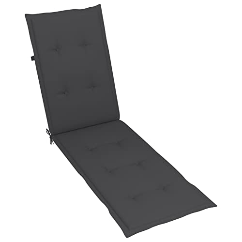 Gecheer Liegestuhl Auflage Liegenauflage Stuhlauflage Deckchair Sonnenliege Liege Kissen Polster Polsterauflage Anthrazit (75+105) (75 + 105) x 50 x 3 cm (L x B x T) von Gecheer