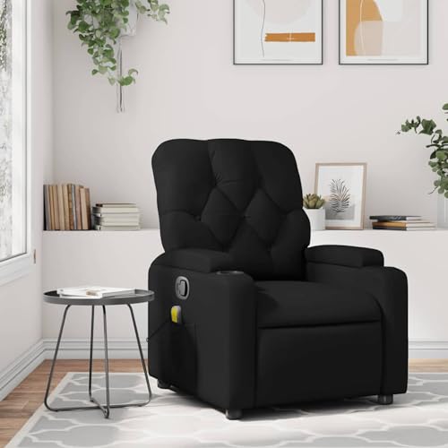 Gecheer Massage-Relaxsessel, Kunstleder, Schwarz, Relaxsessel Fernsehsessel Lesesessel für Wohnzimmer Schlafzimmer Leseecke Gästezimmer3206084 von Gecheer