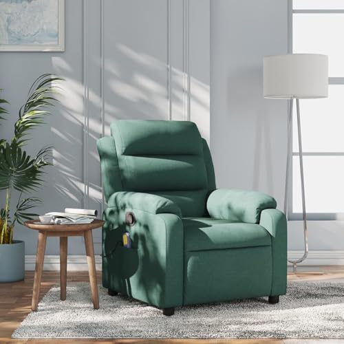 Gecheer Massage-Relaxsessel, dunkelgrüner Stoff, Sessel Wohnzimmer Fernsehsessel Liegesessel für Entspannung Homeoffice Leseecke3206143 von Gecheer