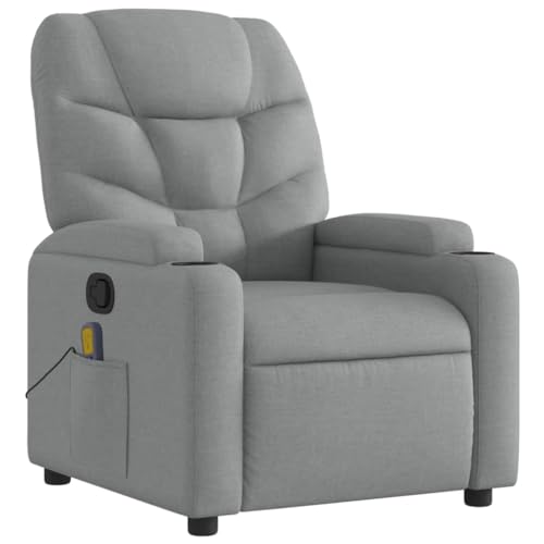 Gecheer Massagesessel,Massage ohne Heizung TV Sessel Verstellbare Rückenlehne,Fernsehsessel Relaxsessel mit Vibrationsfunktion,Liegesessel Polstersessel Ruhesessel,Max.Tragfähigkeit:110 kg Stoff von Gecheer