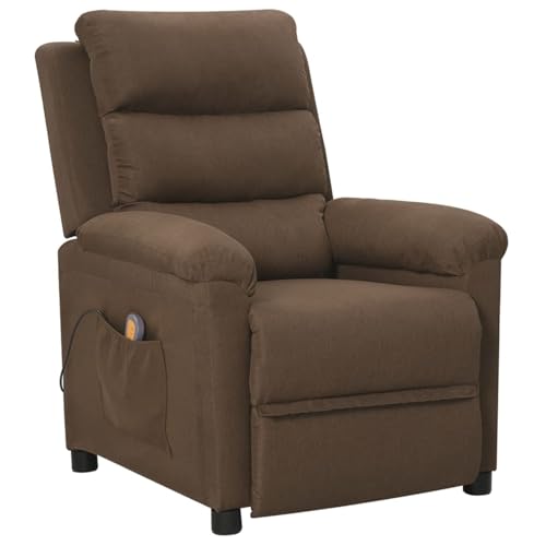 Gecheer Massagesessel Braun Stoff, Sessel Wohnzimmer Fernsehsessel Liegesessel für Entspannung Homeoffice Leseecke342355 von Gecheer