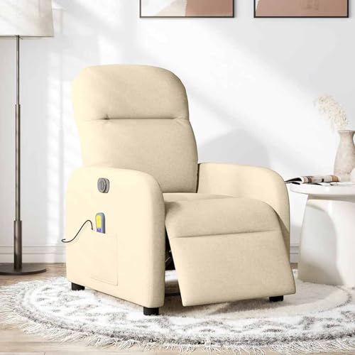 Gecheer Massagesessel Elektrisch Creme Stoff von Gecheer