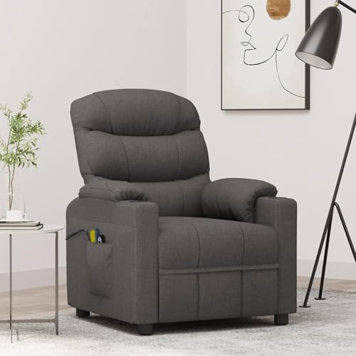 Gecheer Massagesessel Elektrisch Dunkelgrau Stoff von Gecheer